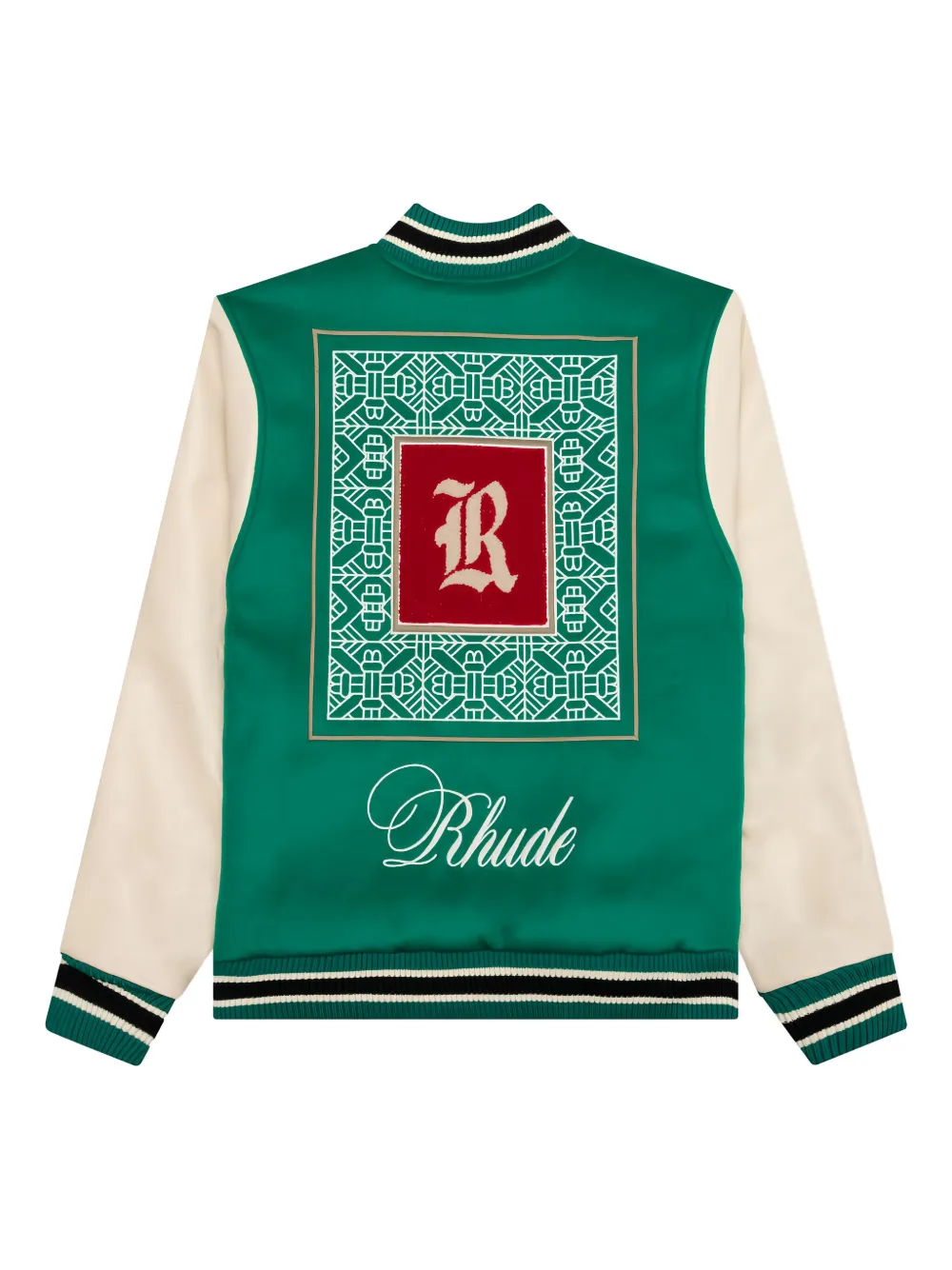 RHUDE Bomberjack met tegelpatroon Groen