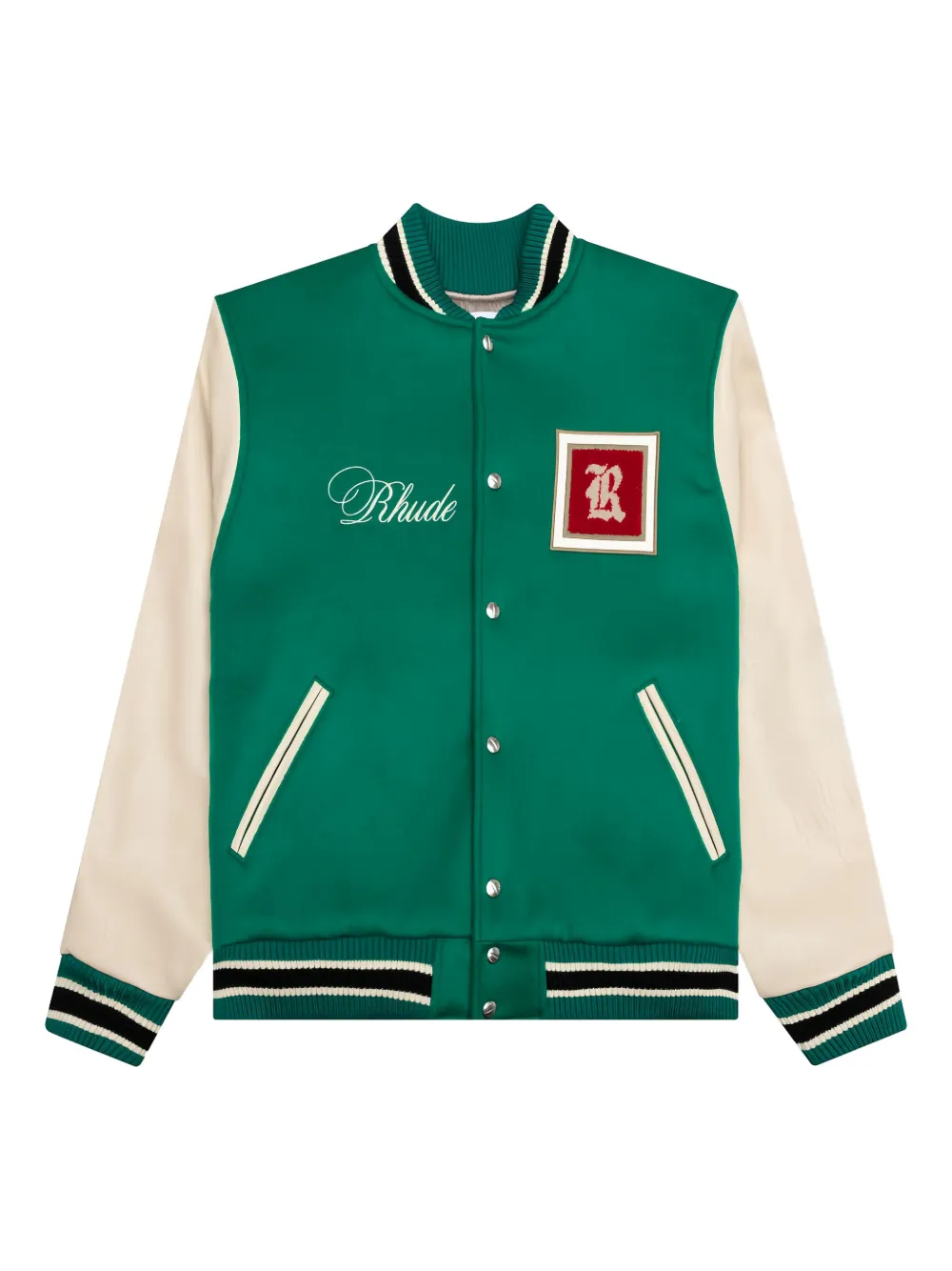 RHUDE tile-pattern bomber jacket - グリーン RHUDE tile-pattern bomber jacket - グリーン