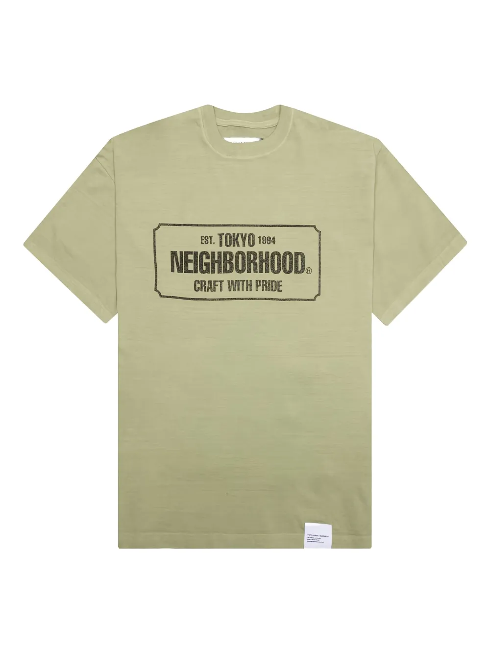 Neighborhood Sulphur Dye T-shirt met ronde hals Beige