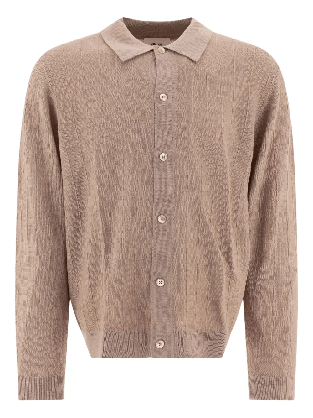 polo-collar cardigan