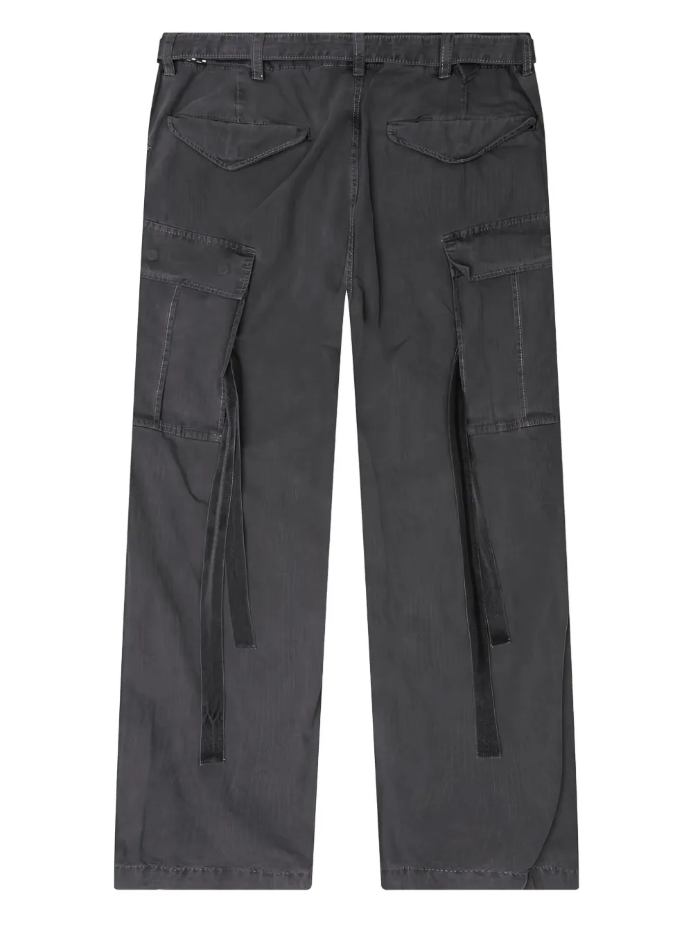 sacai Cargo broek met trekkoord en manchetten Black