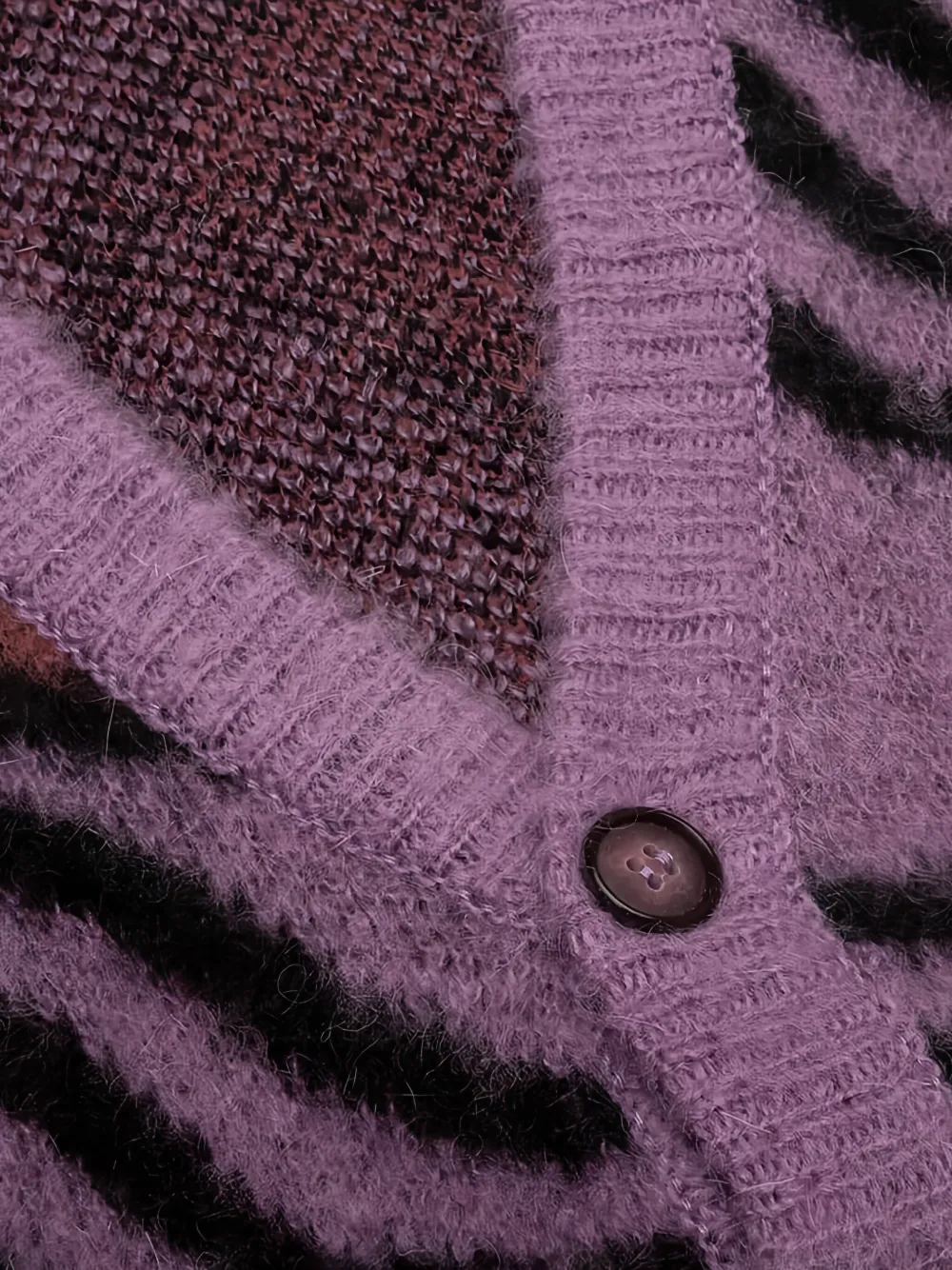 Awake NY Vest van mohairblend met golvend jacquard Roze