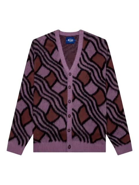 Awake NY wavy-jacquard mohair-blend cardigan
