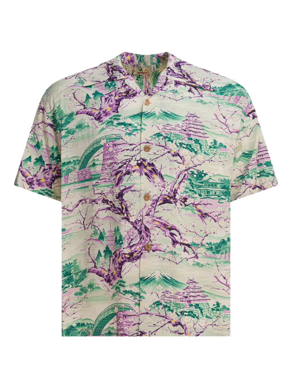 Sun Surf landscape-print shirt | Green | Image 1