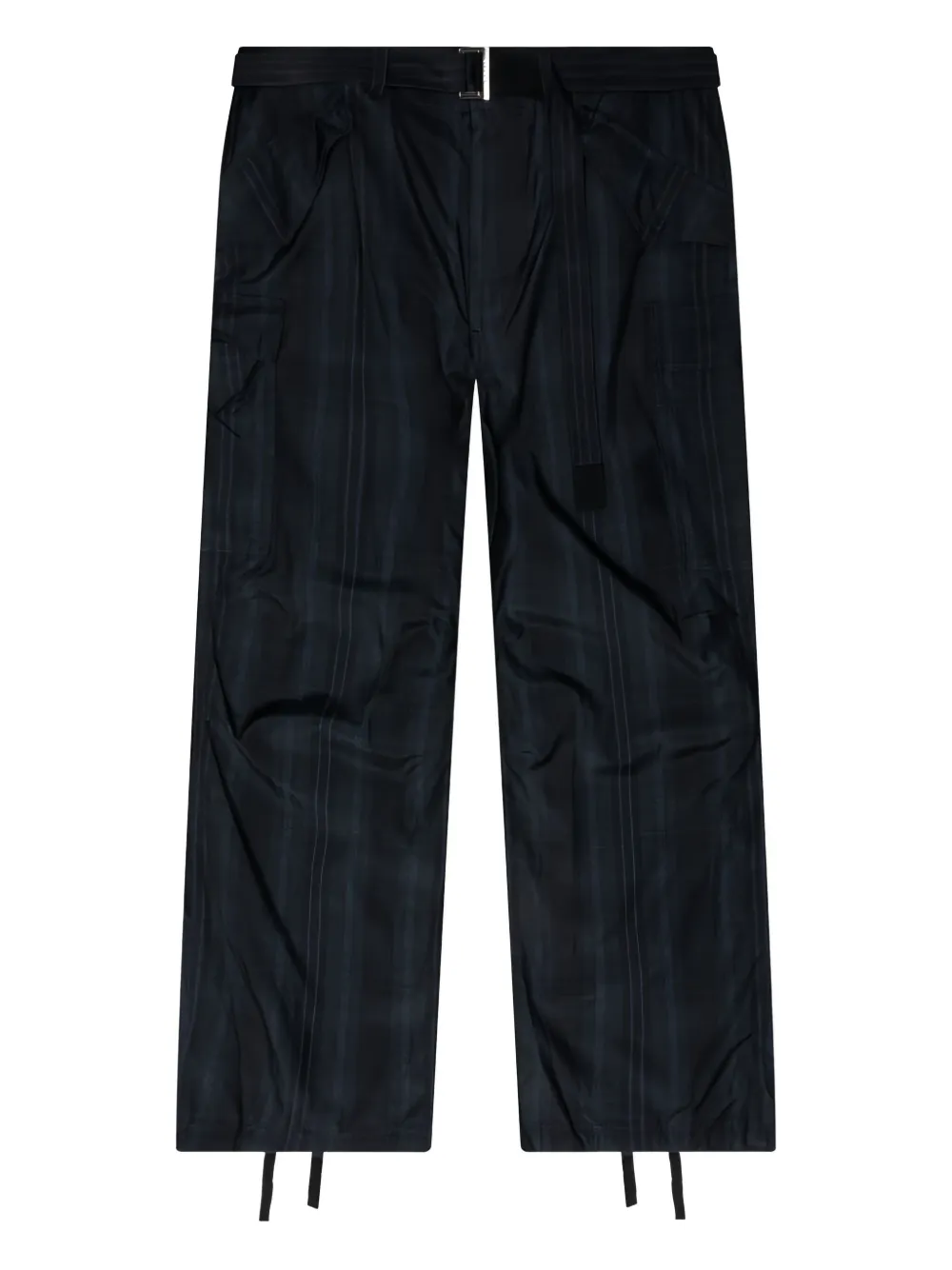 sacai plaid buckled trousers - ブラック sacai plaid buckled trousers - ブラック