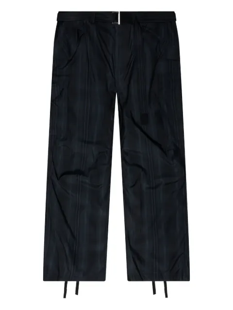 sacai plaid buckled trousers