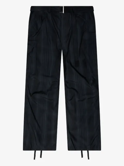 sacai plaid buckled trousers