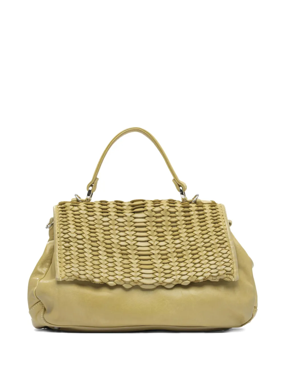 Reptile's House Woven-leather Tote Bag In Green