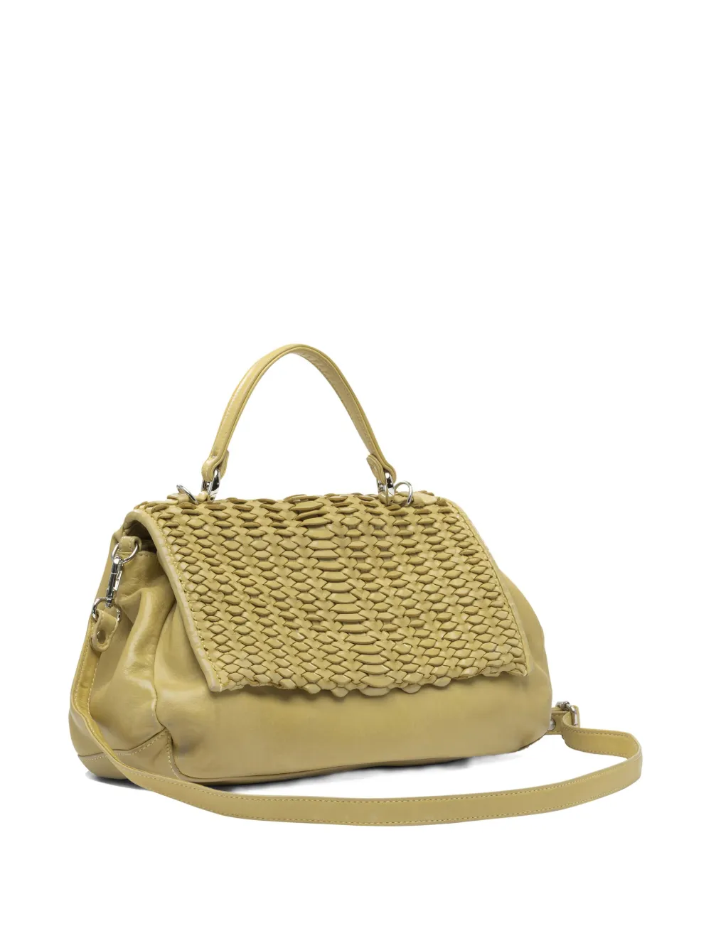 Reptile's House woven-leather tote bag - Groen