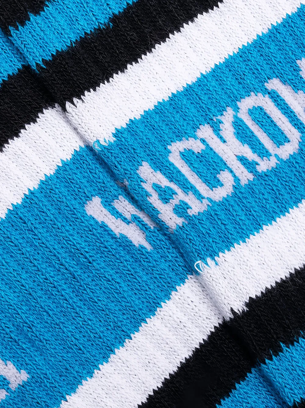 Wacko Maria Striped Logo Socks In Black