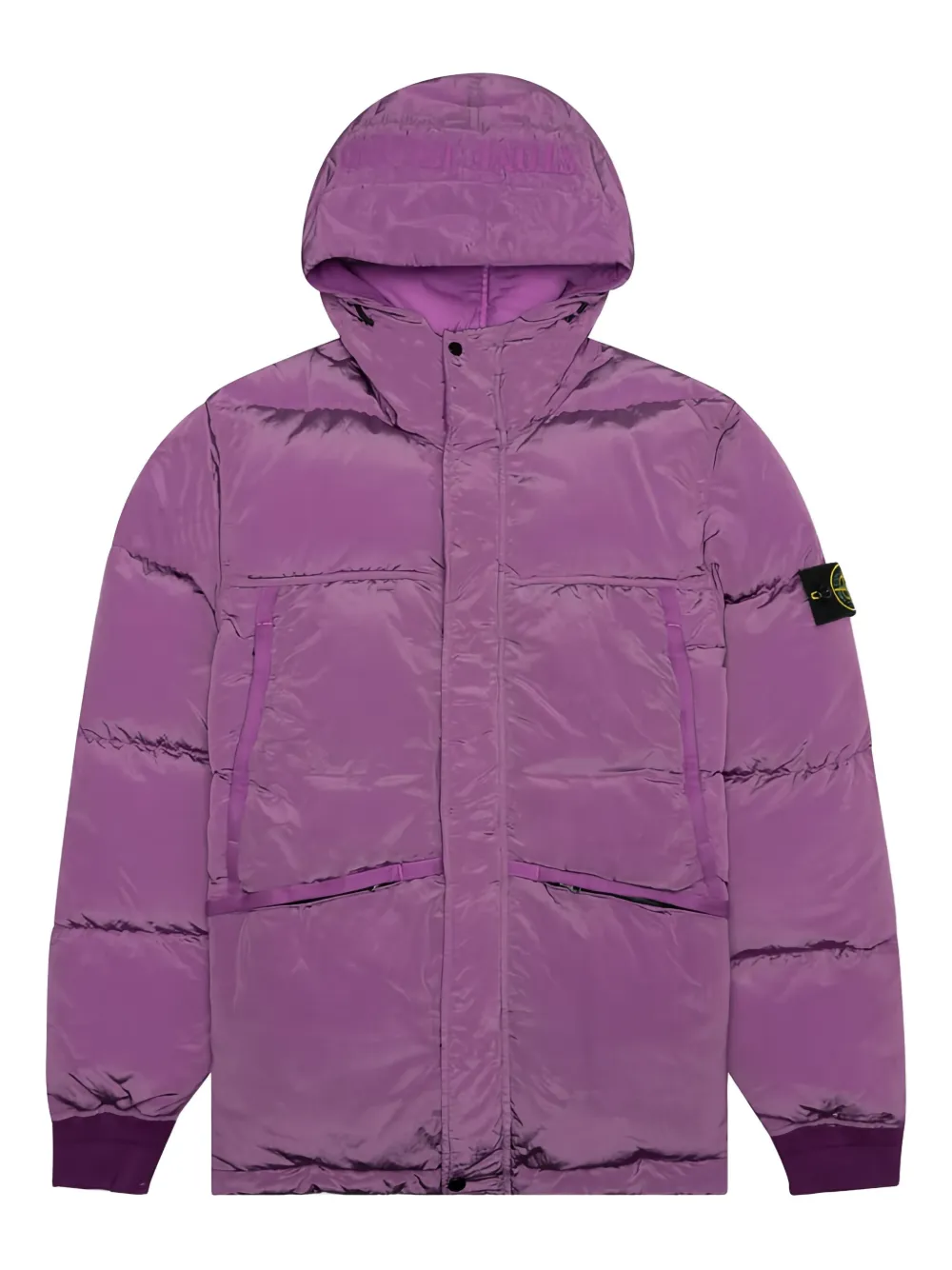 Stone Island hooded down jacket - パープル Stone Island hooded down jacket - パープル