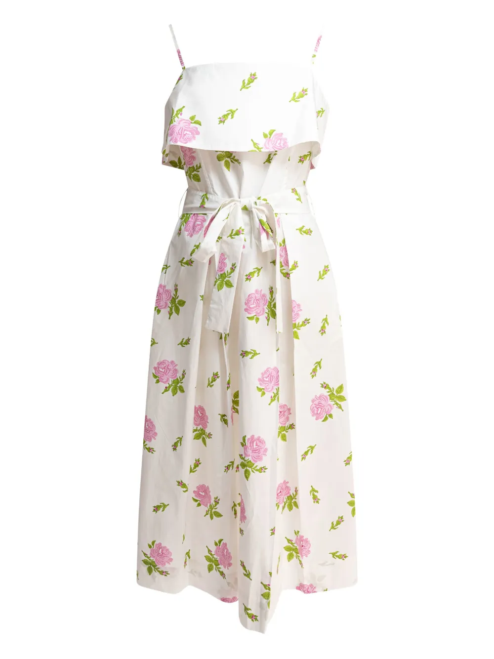 La Maison Talulah rose-print midi dress - Bianco