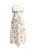La Maison Talulah rose-print midi dress - White