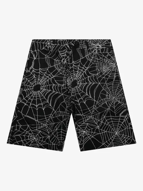 Neighborhood spiderweb-print shorts