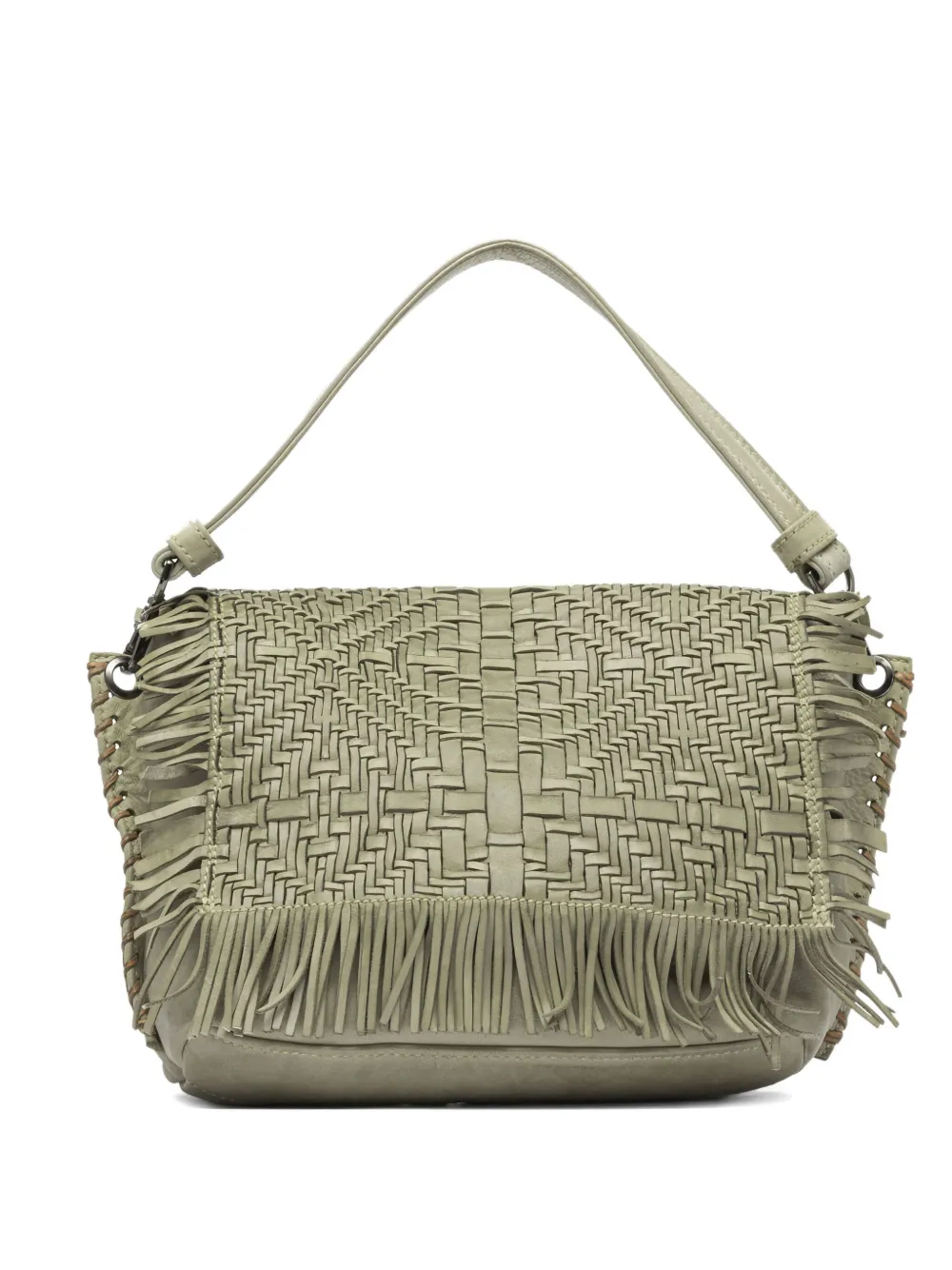 woven fringe shoulder bag