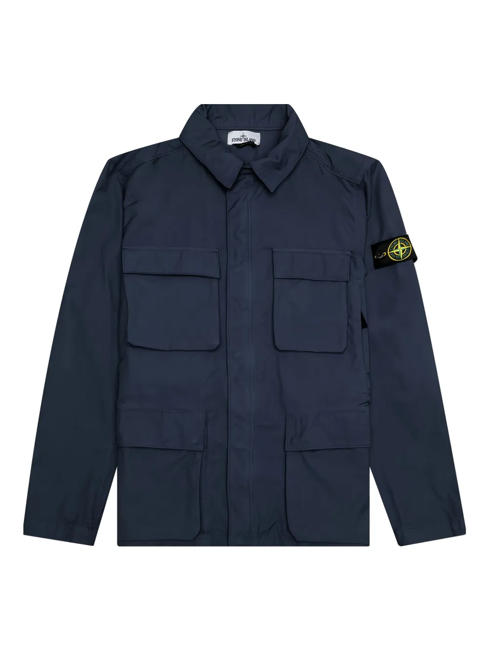 Stone Island patch-pocket field jacket - ブルー Stone Island patch-pocket field jacket - ブルー