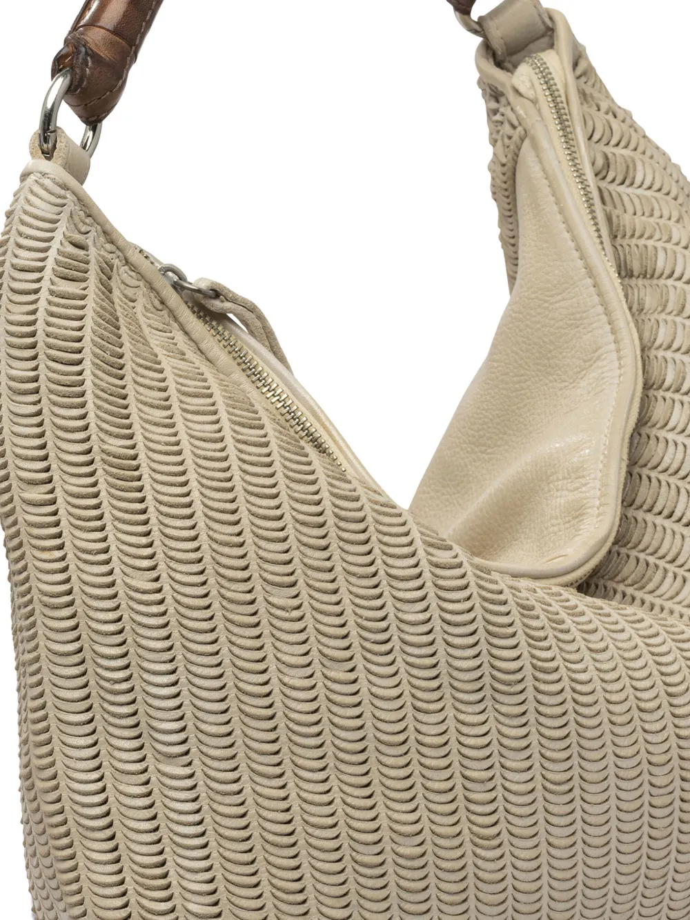 Reptile's House Large Atena Leather Shoulder Bag In Neutral