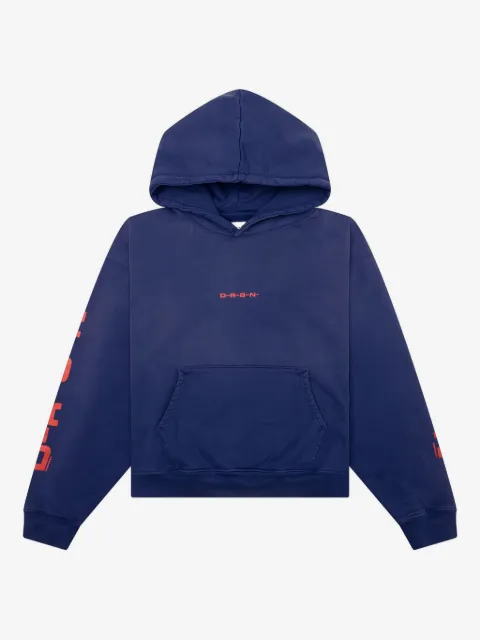 D-R-G-N bleached logo hoodie