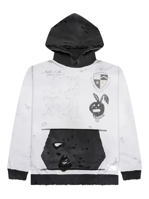 Neighborhood Savage rabbit-print distressed hoodie