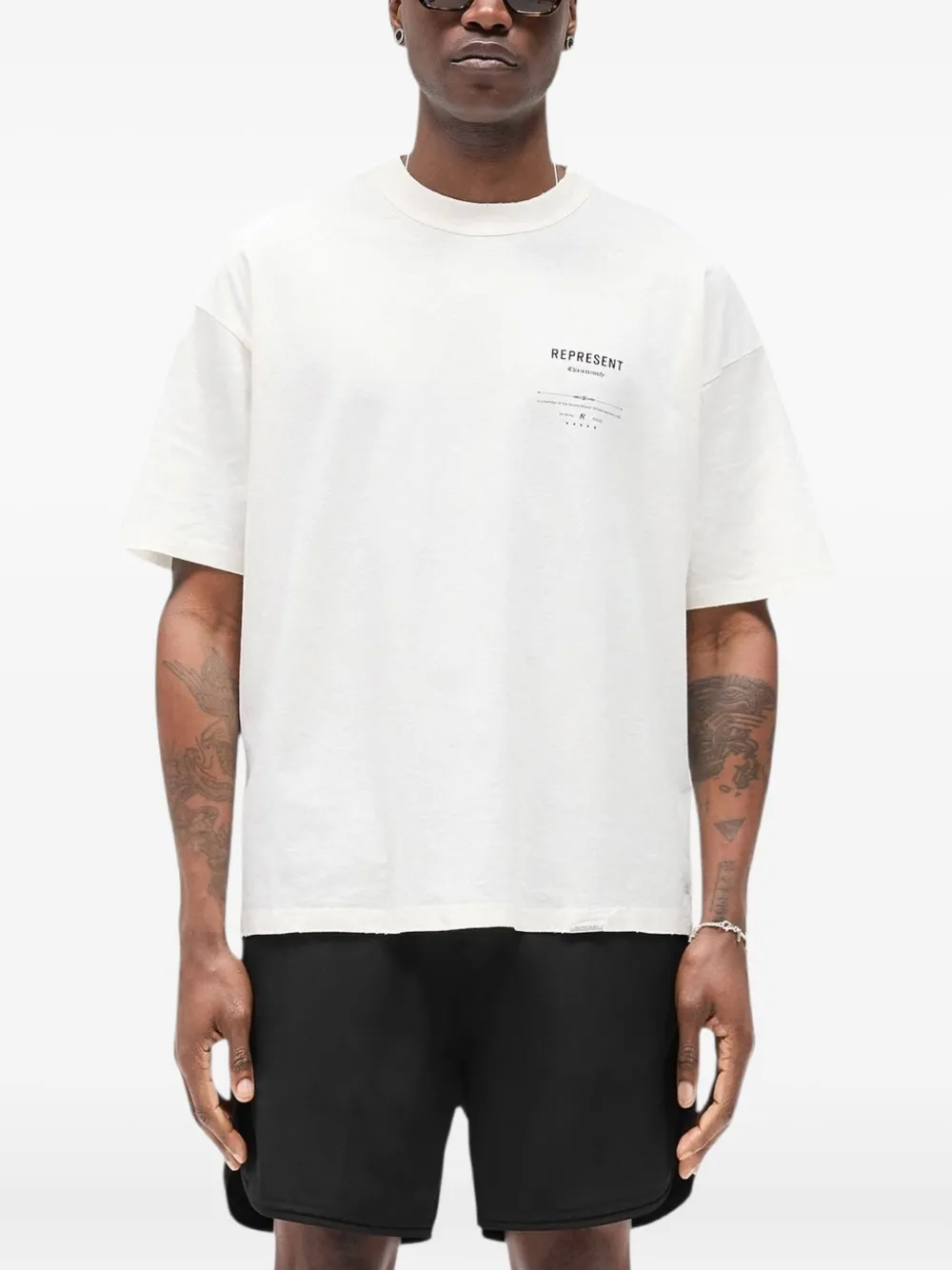 Represent T-shirt met Revere Manor-print WHITE