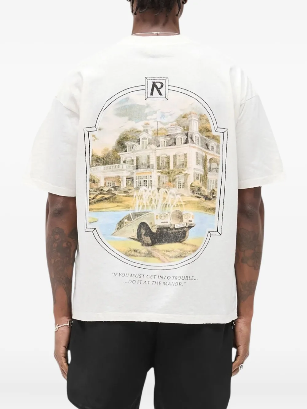 Represent T-shirt met Revere Manor-print WHITE