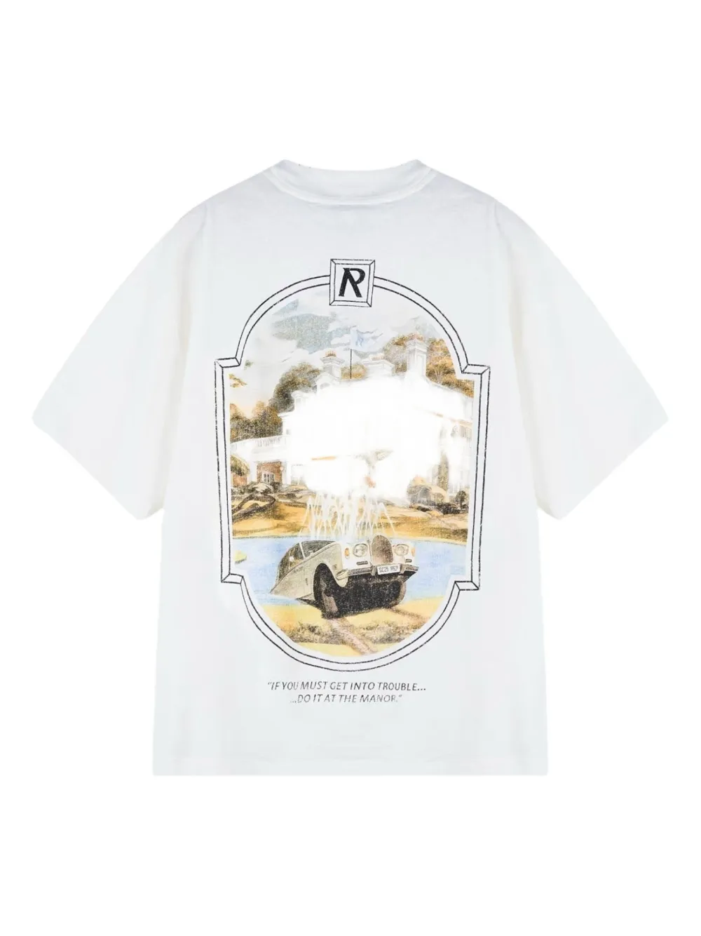 Represent T-shirt met Revere Manor-print WHITE