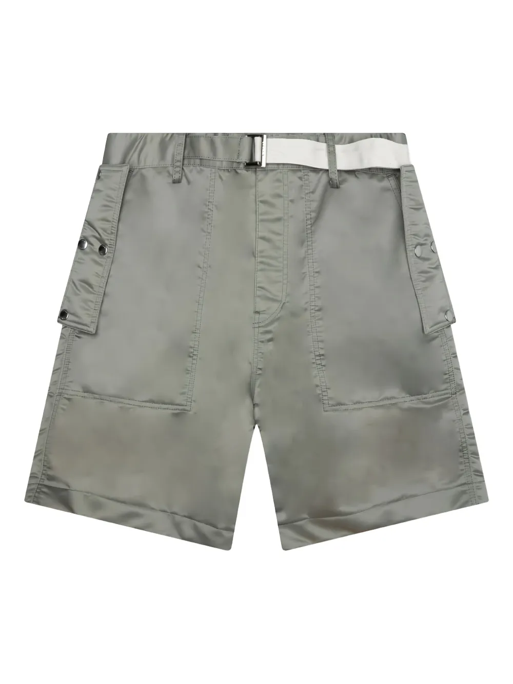 sacai twill belted shorts - グレー sacai twill belted shorts - グレー