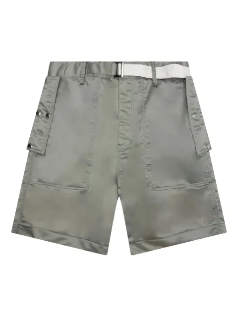 sacai twill belted shorts