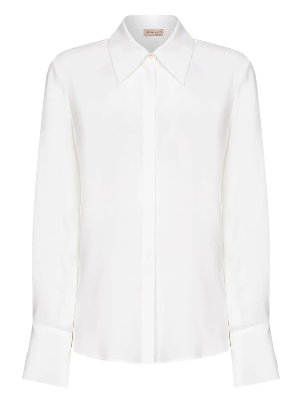 Blanca Vita Point-collar Long-sleeve Shirt In White