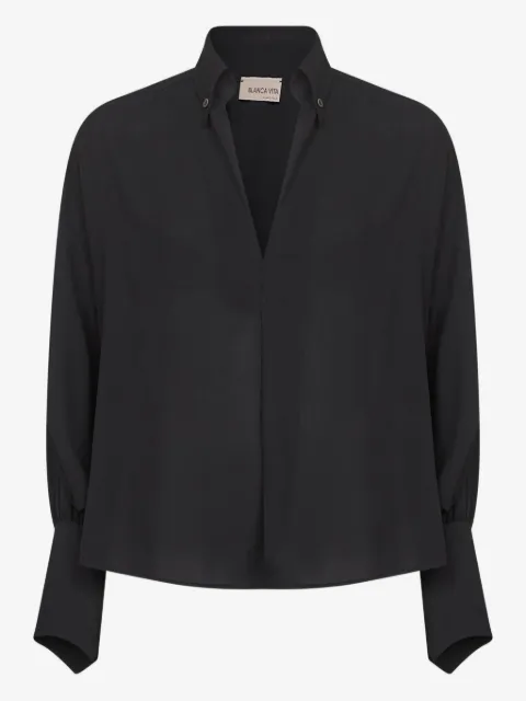 Blanca Vita V-neck buttoned-cuffs blouse