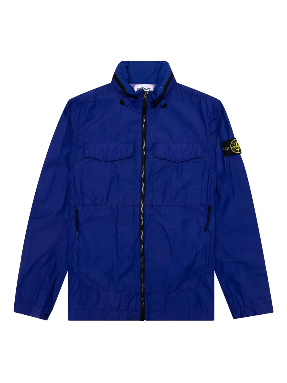 Stone Island Compass-badge flap-pockets jacket Blauw