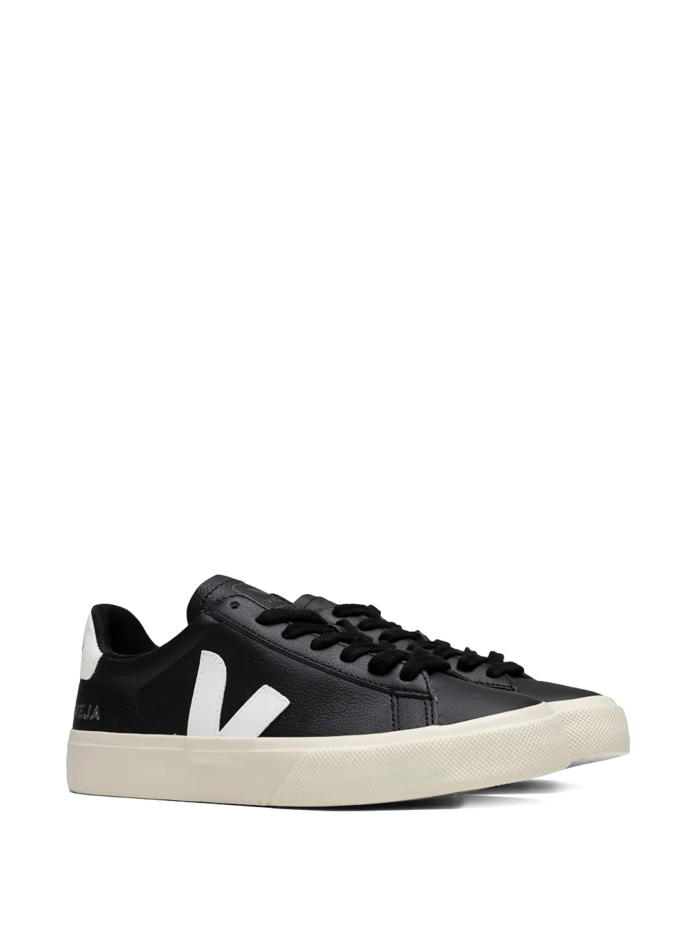 Veja Campo Black And White Low Top Sneakers In Vegan Leather Man In Black