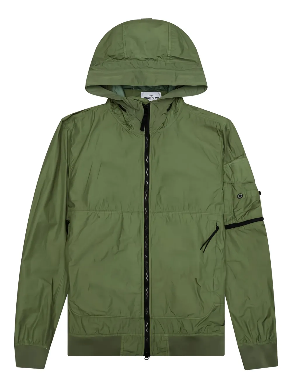Stone Island コンパスバッジ フーデッドジャケット - グリーン Stone Island コンパスバッジ フーデッドジャケット - グリーン