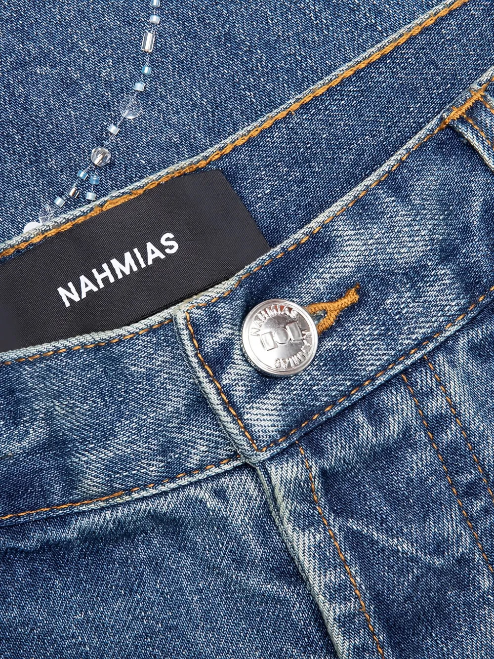 Nahmias Jeans met kralen Blauw