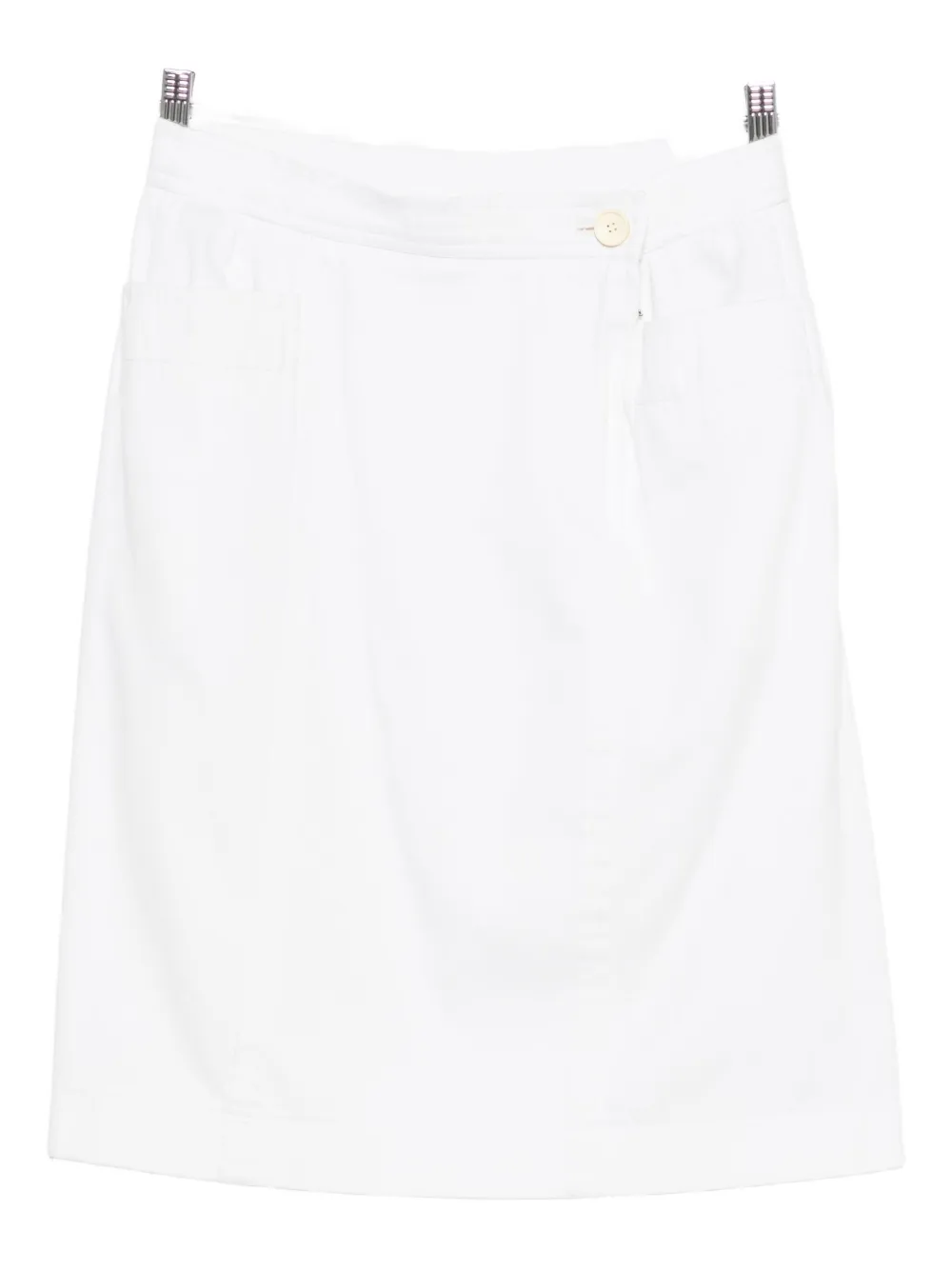 Saint Laurent Pre-Owned Gonna in cotone anni '80 - Bianco