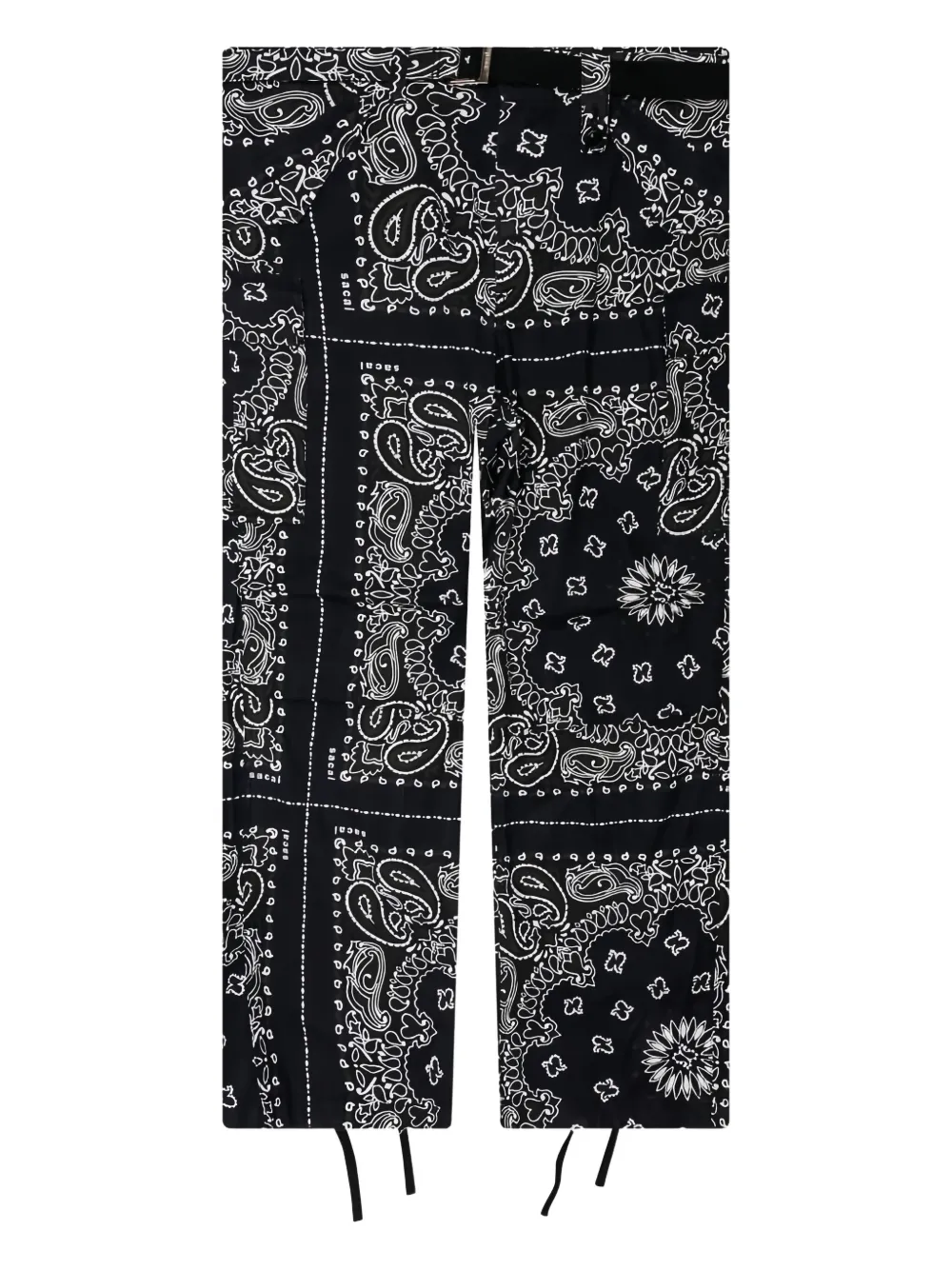 Sacai Broek met bandanaprint en ceintuur Blauw