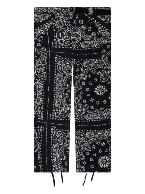 sacai bandana-print belted trousers