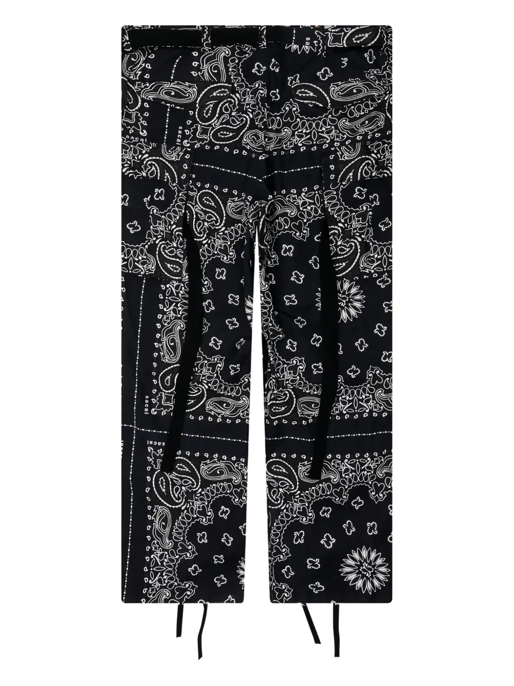 sacai Broek met bandanaprint en ceintuur Blauw
