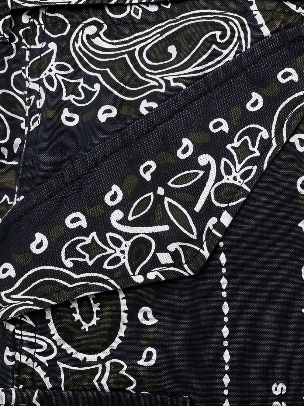 sacai Broek met bandanaprint en ceintuur Blauw