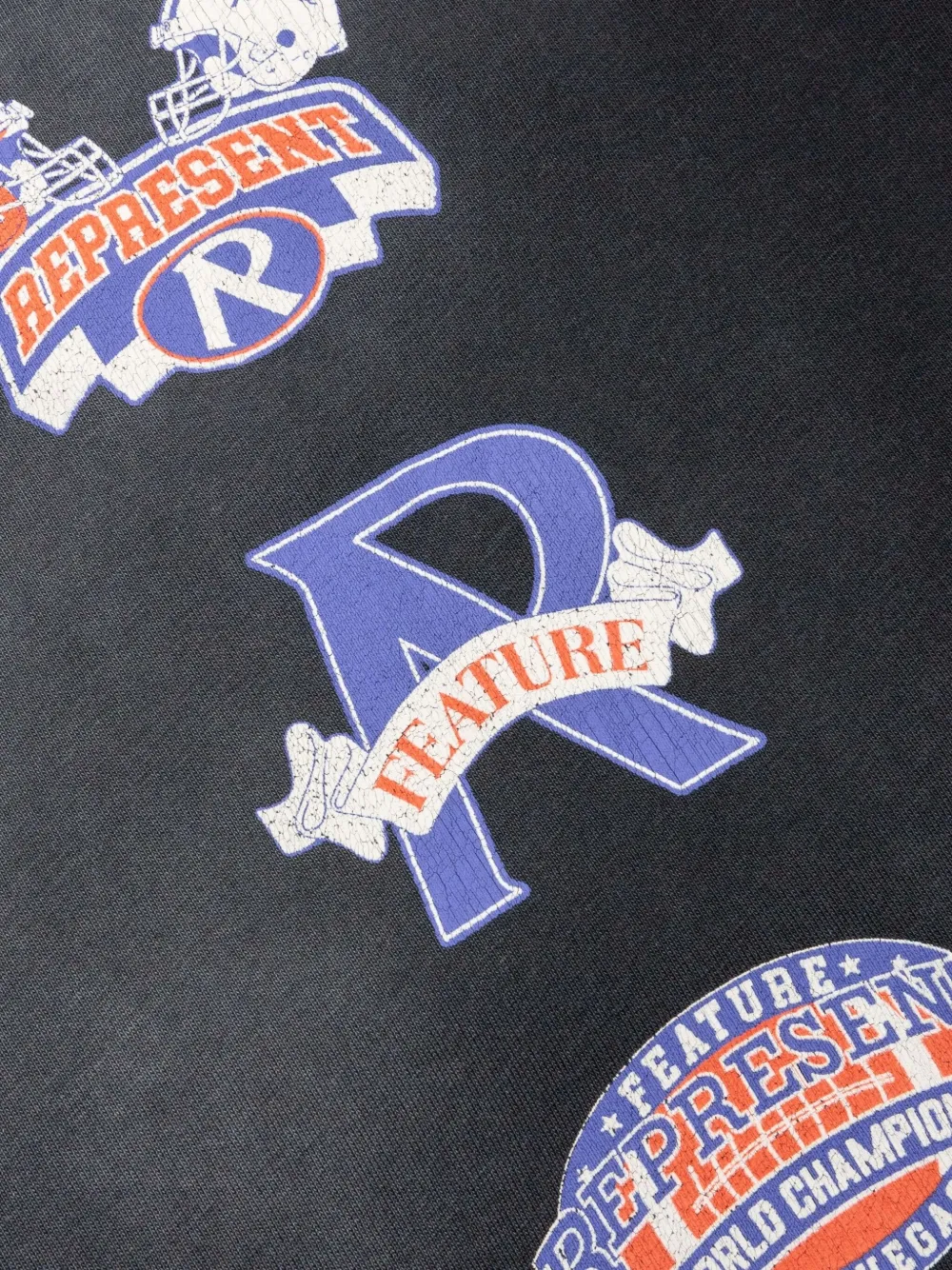 Represent x Feature gevlekt T-shirt met logo Zwart