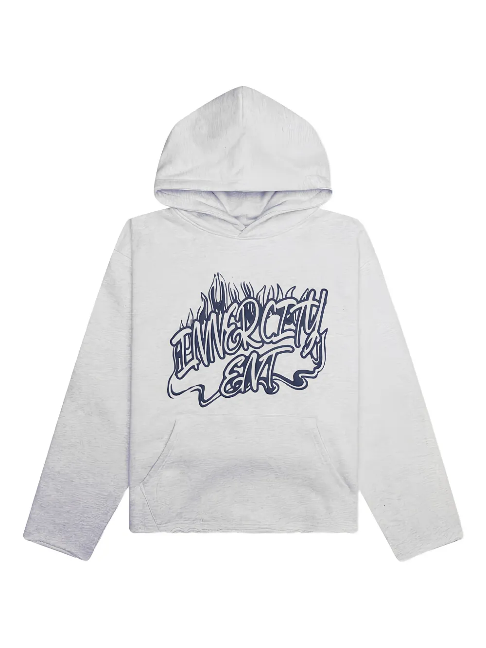 Honor The Gift Hoodie met vlammenprint Grijs