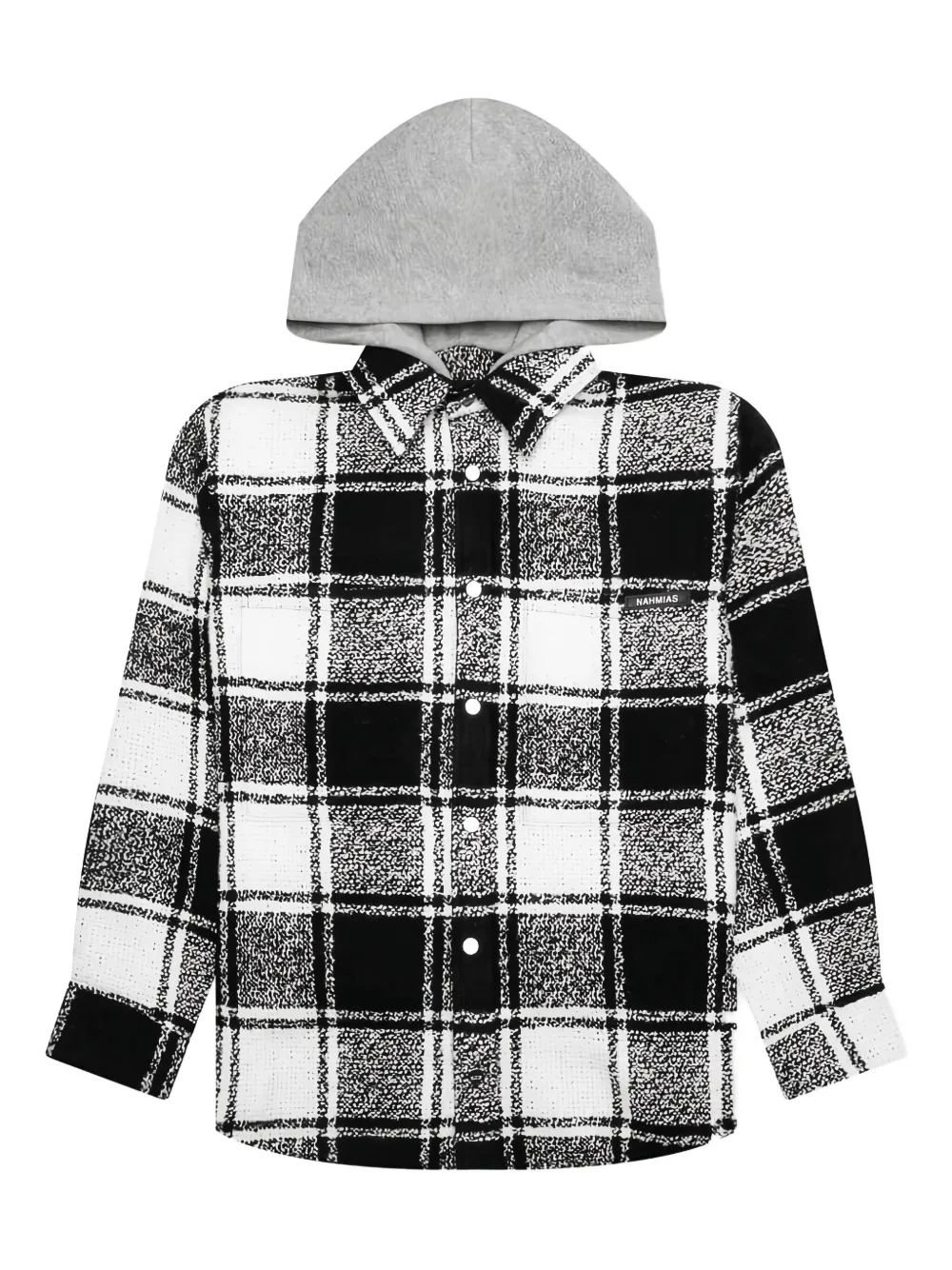 Nahmias hooded checked flannel jacket - ブラック Nahmias hooded checked flannel jacket - ブラック
