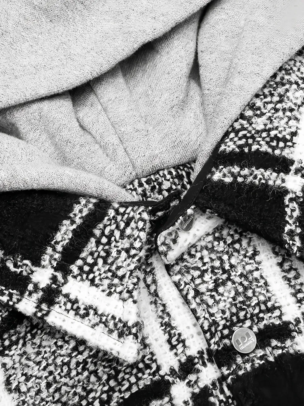 Nahmias Geruit flannelen jack met capuchon Zwart
