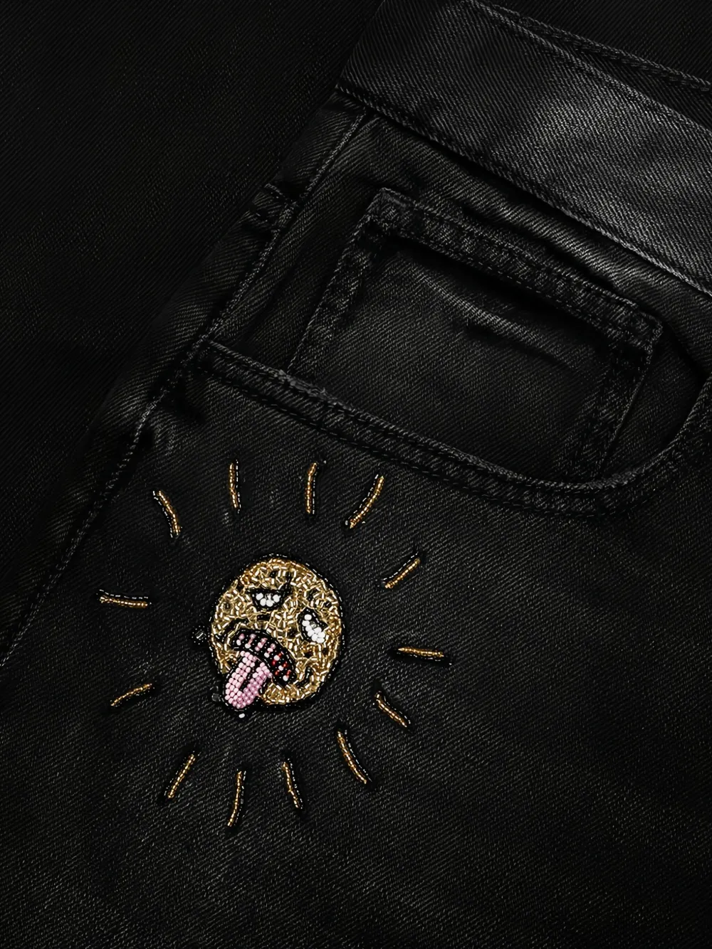 Nahmias Jeans met kralen Zwart
