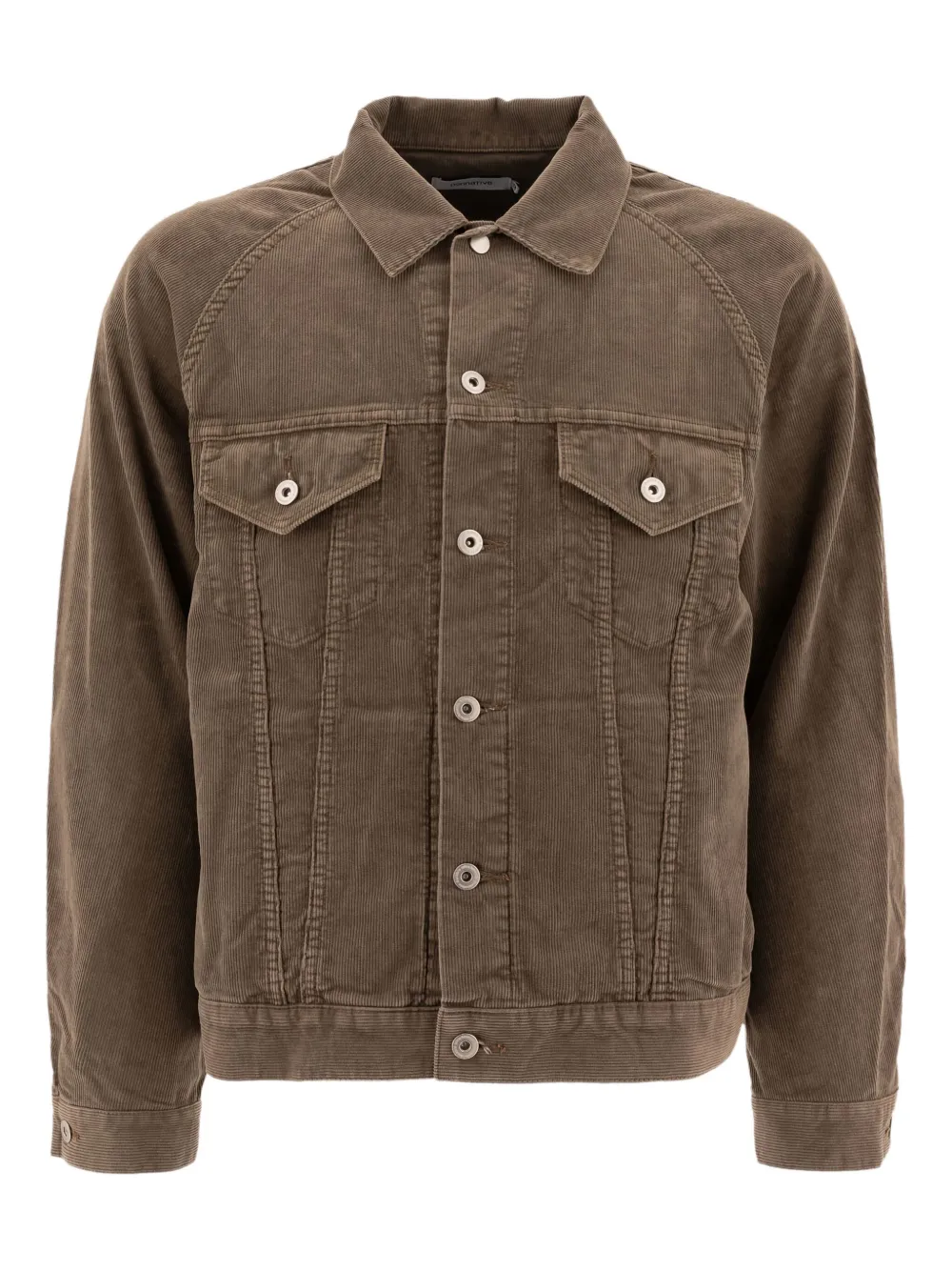 corduroy button-fastening jacket