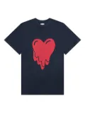 Emotionally Unavailable melting-heart logo T-shirt - Blue