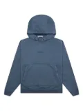Stone Island button-fastening logo-embroidered hoodie - Blue