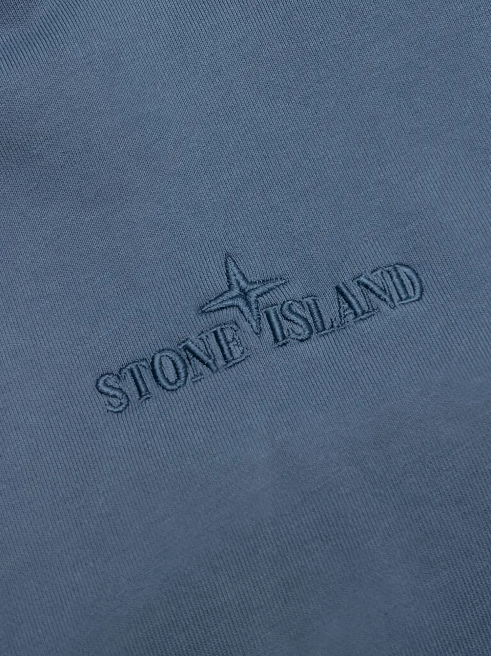 Stone Island Hoodie met knoopsluiting en geborduurd logo Blauw