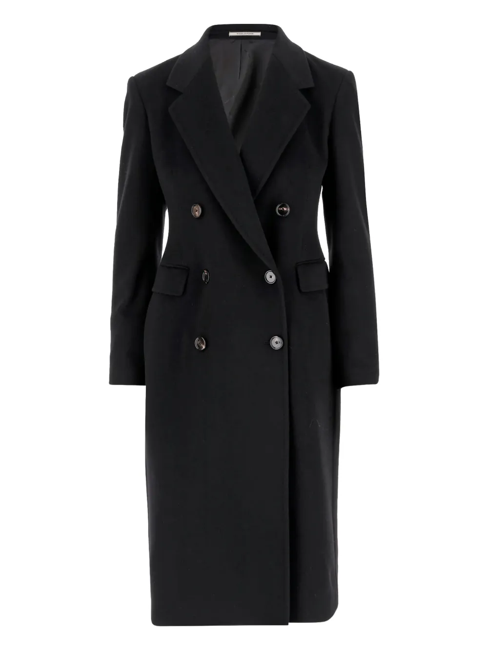 Tagliatore double-breasted cashmere coat Zwart