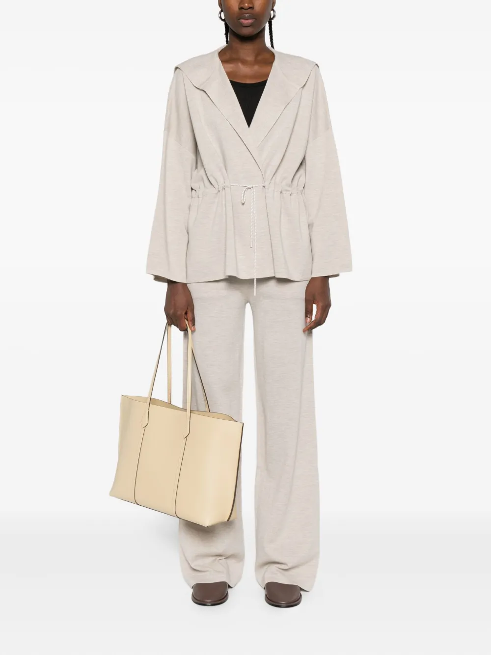 Max Mara Broek met wijde pijpen - Beige